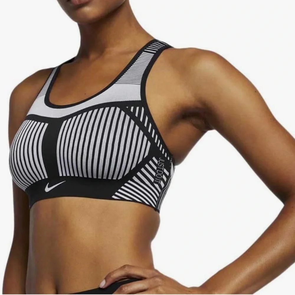 Nike FE/NOM Flyknit High-Support Sports Bra Black Gray XS - Picture 1 of 8